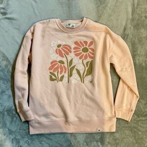 Women's Pink Floral Sweater